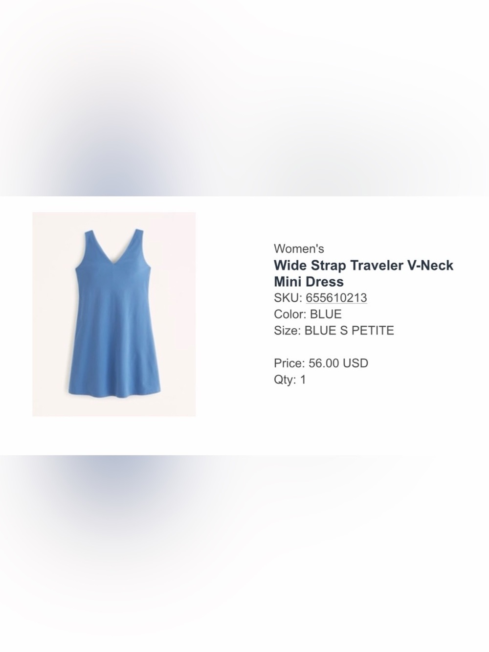 Abercrombie & Fitch Blue V-Neck Mini Dress